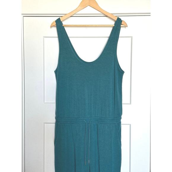 Athleta Balance Soft Tencel Jumpsuit Women's L/P Green Jogger - Picture 6 of 10